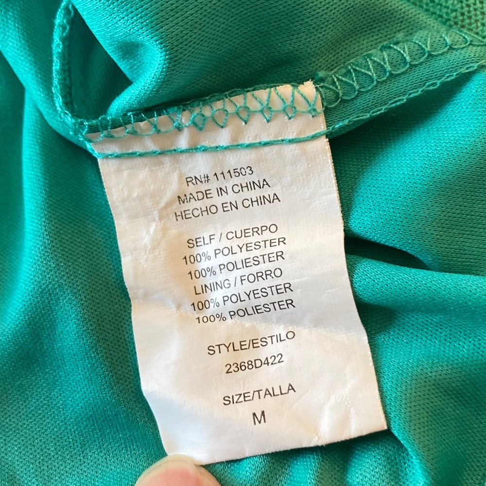 AUW Turquoise Lace Asymmetrical Dress NWOT Women Size Medium - Picture 7 of 15